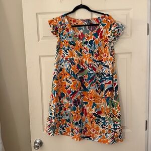 SHEIN floral print v-neck ruffle sleeve dress - perfect for summer